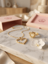 Zirkon Kalp Gold Set Dönebilir Yüzüklü