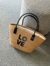 LOVE SİYAH HASIR ÇANTA