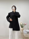 ASİMETRİK KESİM POPLİN TUNİK SİYAH