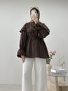 BEBE YAKA DANTELLİ TUNİK KAHVE