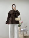 BEBE YAKA DANTELLİ TUNİK KAHVE