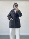 DERİ KEMERLİ KAŞE BLAZER CEKET ANTRASİT