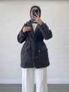 DERİ KEMERLİ KAŞE BLAZER CEKET ANTRASİT