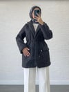 DERİ KEMERLİ KAŞE BLAZER CEKET ANTRASİT