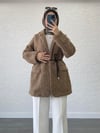 DERİ KEMERLİ KAŞE BLAZER CEKET KARAMEL