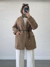 DERİ KEMERLİ KAŞE BLAZER CEKET KARAMEL
