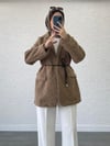 DERİ KEMERLİ KAŞE BLAZER CEKET KARAMEL