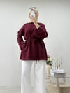 DİKİŞ DETAYLI YIRTMAÇLI TUNİK BORDO