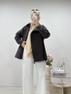 FERMUARLI DİK YAKA CEKET KAHVE