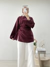 FERMUARLI YIRTMAÇLI TUNİK BORDO
