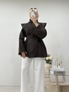 GABARDİN DİK YAKA CEKET KAHVE