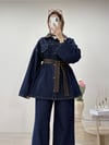KAHVE GARNİLİ KOT TAKIM LACİVERT