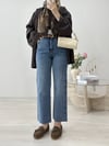 KEMERLİ PAÇASI KESİK JEAN KOYU MAVİ 