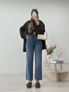 KEMERLİ PAÇASI KESİK JEAN KOYU MAVİ 
