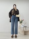KEMERLİ PAÇASI KESİK JEAN KOYU MAVİ 