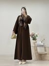 KEMERLİ ŞİFON ABAYA KAHVE