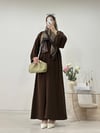 KEMERLİ ŞİFON ABAYA KAHVE