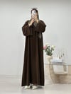 KEMERLİ ŞİFON ABAYA KAHVE
