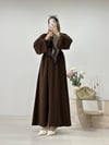 KEMERLİ ŞİFON ABAYA KAHVE