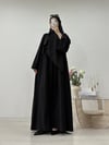 KEMERLİ ŞİFON ABAYA SİYAH