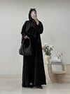 KEMERLİ ŞİFON ABAYA SİYAH