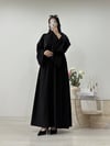 KEMERLİ ŞİFON ABAYA SİYAH