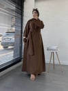 KUŞAKLI ELBİSE KAHVE