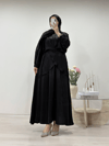 SATEN ETEKLİ TAKIM SİYAH
