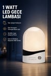1 Watt Fotoselli Sensörlü LED Gece Lambası Otomatik Yanan Koridor Yatak Çocuk Odası Aydınlatma Beyaz