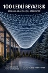 100 LED Beyaz Yılbaşı Işığı 10 Metre 8 Modlu Animasyonlu Eklenebilir Dekoratif Aydınlatma Işık Seti