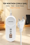 15W Çoklu Şarj Adaptörü 2 Type-C 2 USB-A Çıkışlı PD Lightning Destekli 4 Portlu Aşırı ısınma, kısa devre ve yüksek akım koruması