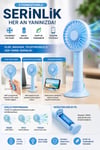 3 Fonksiyonlu Telefon Tutuculu Taşınabilir El ve Masaüstü Vantilatör Şarjlı 3 Kademeli Mini Fan USB