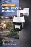44 Led Sensörlü Solar Lamba 3 Modlu Bahçe Aydınlatma Kumandalı IP65 Su Geçirmez Duvar Lambası
