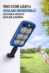 50 COB Led Solar Lamba Hareket Sensörlü Duvar Aydınlatma 3 Modlu IP65 Solar Lamba