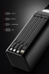 50000 mAh 22.5W Süper Hızlı Şarj Dijital Ekranlı Kablolu LED Işıklı Powerbank