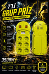 6'lı Grup Priz 1.5 Metre Çift Anahtarlı Akım Korumalı Uzatma Kablosu 16A 250V Ev Ofis Tipi 6 Prizli