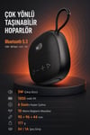 Bluetooth Kulaklıklı Taşınabilir Hoparlör 5W USB SD AUX FM 1500 mAh Kablosuz Speaker Bluetooth V5.3