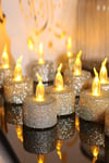 Dekoratif 4 Adet LED Tealight Mum Alev Yanma Efektli Led Işıklı Mum Dekor Alevsiz Mum