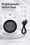 Duvara Yansıtan Projeksiyonlu Dijital Çalar Saat Konuşan Termometreli LED Alarm Masa Saati