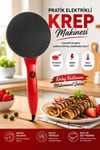 Elektrikli Krep Tavası 650 Watt 20 cm Yapışmaz Yüzey Pankek Gözleme Tortilla Makinesi Kolay Hızlı Yapım