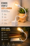 Esnek USB'li LED Gece Lambası Çalışma Okuma Masa Lambası Powerbank Uyumlu Taşınabilir Ultra Hafif Beyaz