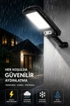 Hareket Sensörlü Solar Duvar Lambası 6 COB LED 3 Modlu Uzaktan Kumandalı Bahçe Dış Mekan Aydınlatma