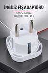 İngiliz Tipi Fiş Adaptörü UK İngiltere Seyahat Dönüştürücü 240V 10A 16A Beyaz Elektrik Fiş Aparatı