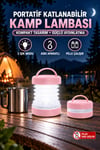 Katlanabilir Kamp Lambası Pilli 2 Işık Modlu Askılı LED Çadır Feneri Portatif Outdoor Piknik Acil Durum Lambası