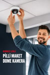 Kırmızı LEDli Pilli Maket Güvenlik Kamerası Dome Tip Maket Kamera İç Mekan Duvar ve Tavan Maket Kamera
