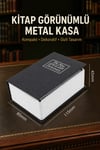 Kitap Görünümlü Metal Kasa Kumbara Gizli Para Biriktirme ve Değerli Eşya Saklama Kutusu 180X115X55MM