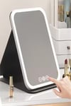 LED Makyaj Aynası Şarjlı Katlanabilir 3 Renk Işıklı Dokunmatik Masaüstü Taşınabilir Ayna Kılıf Stand