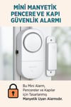 Mini Manyetik Kapı ve Pencere Güvenlik Alarmı Kablosuz Kolay kurulum Ev Giriş Koruma Sistemi