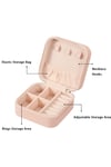 Mini Takı Kutusu Seyahat Tipi Mücevher Çantası Kolye Yüzük Küpe Organizer Takı Düzenleyici Beyaz