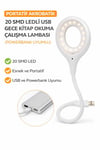 Portatif Akrobatik USB LED Okuma ve Çalışma Lambası 20 SMD LED Powerbank Uyumlu 5000K Doğal Işık